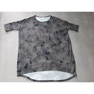 Lu La Roe Short Sleeve Shirt Womens Small S Gray Black Top